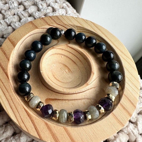 Dark Blue Tigers Eye Tjazelle One of a Kind - Picture 2 of 2